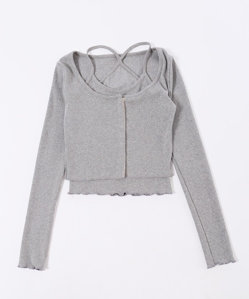 PHILLY(フィリー)の「【PHILLY】キャミセットリブカーディガン(Tシャツ/カットソー・レディース・アイボリー/ブラック/グレー・FREE)」の20枚目の写真