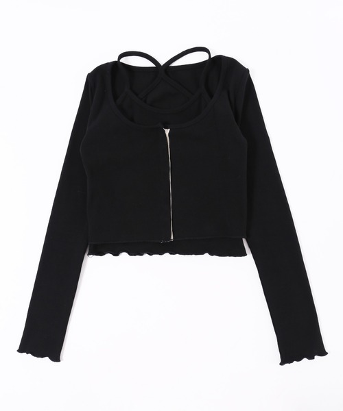 PHILLY(フィリー)の「【PHILLY】キャミセットリブカーディガン(Tシャツ/カットソー・レディース・アイボリー/ブラック/グレー・FREE)」の19枚目の写真