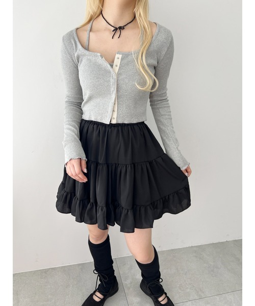 PHILLY(フィリー)の「【PHILLY】キャミセットリブカーディガン(Tシャツ/カットソー・レディース・アイボリー/ブラック/グレー・FREE)」の15枚目の写真