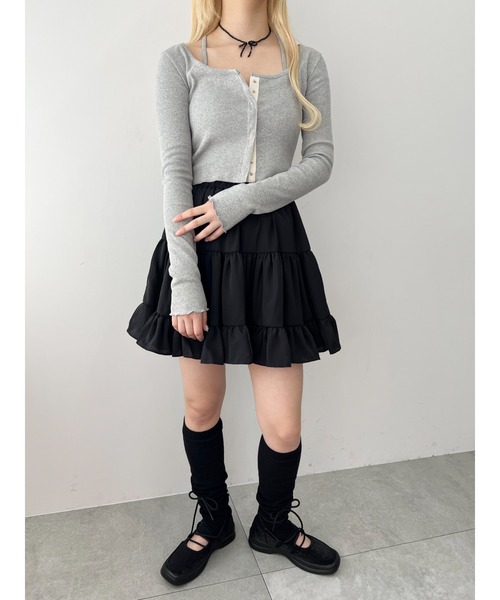 PHILLY(フィリー)の「【PHILLY】キャミセットリブカーディガン(Tシャツ/カットソー・レディース・アイボリー/ブラック/グレー・FREE)」の16枚目の写真