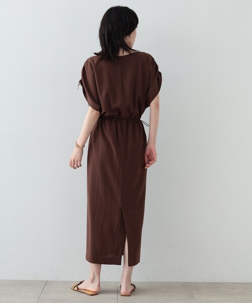 GALLEST（ギャレスト）の「◆ドロストスリーブIラインワンピース（ワンピース・レディース・ダークブラウン/スモーキーグリーン系/ブラック・38/34）」の5枚目の写真