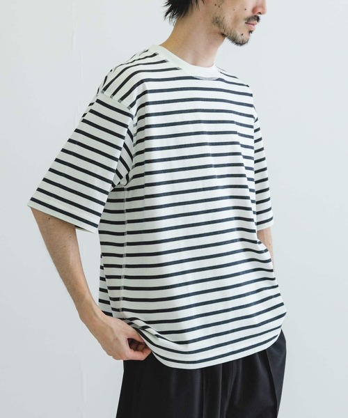 URBAN RESEARCH（アーバンリサーチ）の「リバーシブルボーダーTシャツ（Tシャツ/カットソー・メンズ・ネイビー/グリーン・MEDIUM/LARGE）」の7枚目の写真