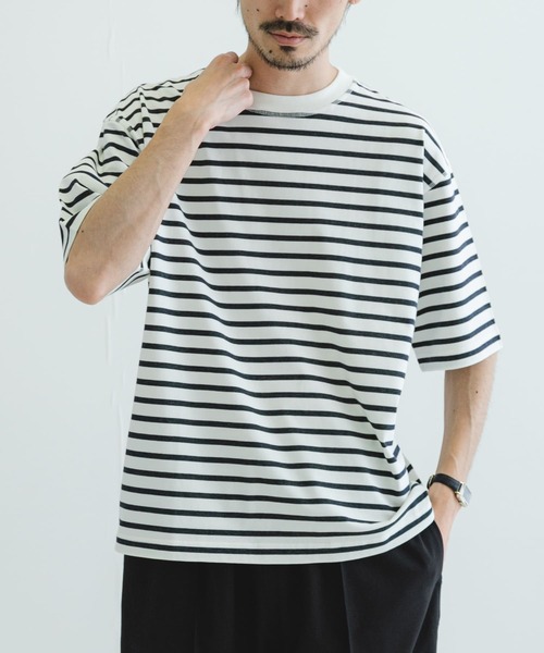 URBAN RESEARCH（アーバンリサーチ）の「リバーシブルボーダーTシャツ（Tシャツ/カットソー・メンズ・ネイビー/グリーン・MEDIUM/LARGE）」の8枚目の写真