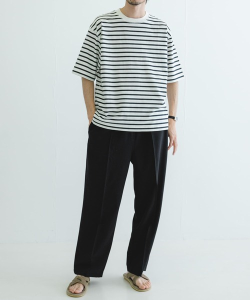 URBAN RESEARCH（アーバンリサーチ）の「リバーシブルボーダーTシャツ（Tシャツ/カットソー・メンズ・ネイビー/グリーン・MEDIUM/LARGE）」の10枚目の写真