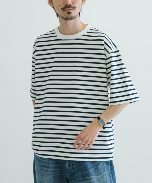 URBAN RESEARCH（アーバンリサーチ）の「リバーシブルボーダーTシャツ（Tシャツ/カットソー・メンズ・ネイビー/グリーン・MEDIUM/LARGE）」の12枚目の写真