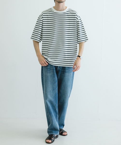 URBAN RESEARCH（アーバンリサーチ）の「リバーシブルボーダーTシャツ（Tシャツ/カットソー・メンズ・ネイビー/グリーン・MEDIUM/LARGE）」の13枚目の写真