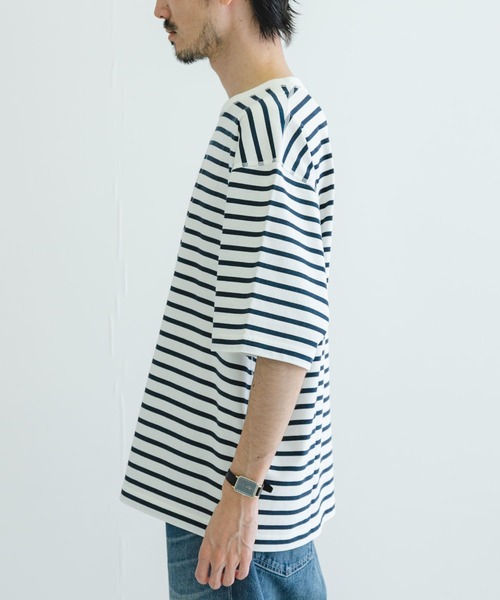 URBAN RESEARCH（アーバンリサーチ）の「リバーシブルボーダーTシャツ（Tシャツ/カットソー・メンズ・ネイビー/グリーン・MEDIUM/LARGE）」の15枚目の写真