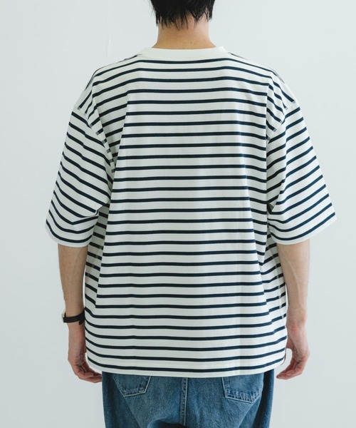 URBAN RESEARCH（アーバンリサーチ）の「リバーシブルボーダーTシャツ（Tシャツ/カットソー・メンズ・ネイビー/グリーン・MEDIUM/LARGE）」の16枚目の写真