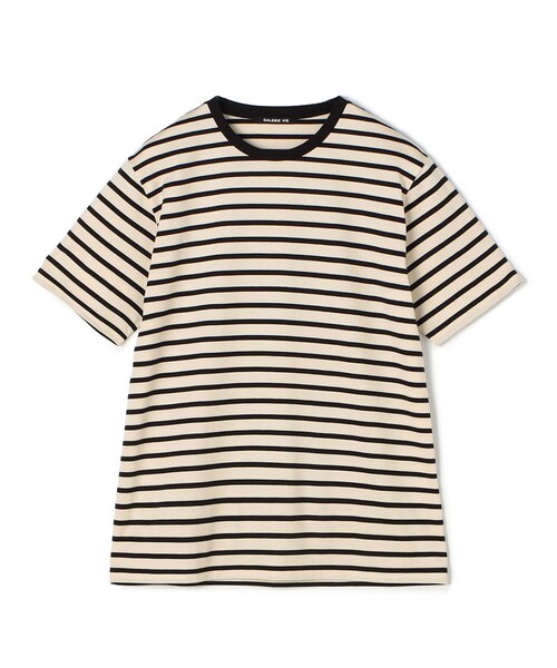 GALERIE VIE(ギャルリー ヴィー)の「ファインコットン ハーフスリーブTシャツ(Tシャツ/カットソー・メンズ・ネイビー/ブラック系その他/ホワイト/ブルー系その他/ブラック/チャコールグレー/ブルー系その他2/ダークブラウン/ブルー系その他3・S/M)」の3枚目の写真