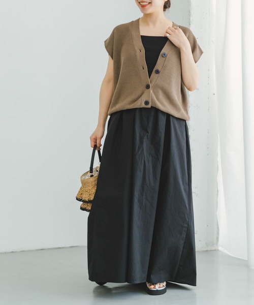 ITEMS URBANRESEARCH（アイテムズ アーバンリサーチ）の「リブドッキングキャミワンピース（ワンピース・レディース・ブラック/カーキ・FREE）」の3枚目の写真