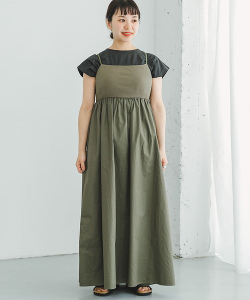 ITEMS URBANRESEARCH（アイテムズ アーバンリサーチ）の「リブドッキングキャミワンピース（ワンピース・レディース・ブラック/カーキ・FREE）」の22枚目の写真