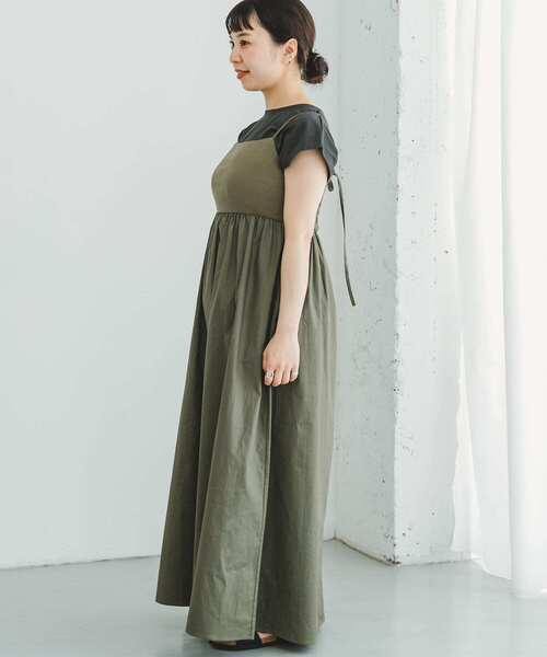 ITEMS URBANRESEARCH（アイテムズ アーバンリサーチ）の「リブドッキングキャミワンピース（ワンピース・レディース・ブラック/カーキ・FREE）」の21枚目の写真