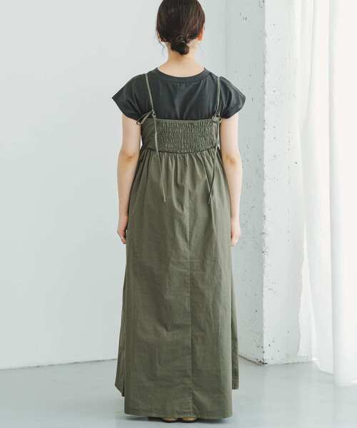 ITEMS URBANRESEARCH（アイテムズ アーバンリサーチ）の「リブドッキングキャミワンピース（ワンピース・レディース・ブラック/カーキ・FREE）」の20枚目の写真