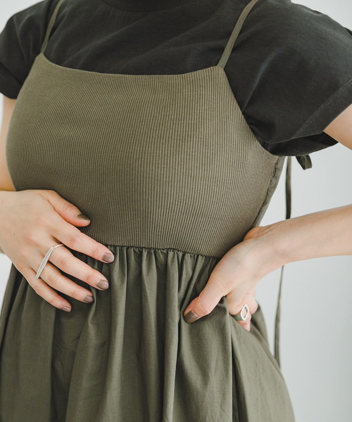 ITEMS URBANRESEARCH（アイテムズ アーバンリサーチ）の「リブドッキングキャミワンピース（ワンピース・レディース・ブラック/カーキ・FREE）」の18枚目の写真