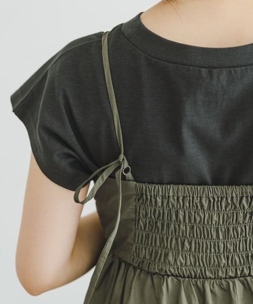 ITEMS URBANRESEARCH（アイテムズ アーバンリサーチ）の「リブドッキングキャミワンピース（ワンピース・レディース・ブラック/カーキ・FREE）」の15枚目の写真
