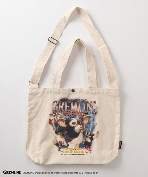 make a ray!（メイク ア レイ！）の「【GREMLINS/グレムリン】ギズモ ポスターテイスト 3パターン BIGプリントデザイン 2WAYキャンバスショルダーバッグ/トートバッグ（ショルダーバッグ・レディース・クリーム/ナチュラル/キナリ・FREE）」の10枚目の写真