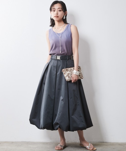 CHIC STYLE（シックスタイル）の「 フレアバルーンスカート ＜大きいサイズ有＞シックスタイル　（スカート・レディース・ブラウン/チャコール/ブラック・M/L/LL/3L/4L/5L）」の4枚目の写真
