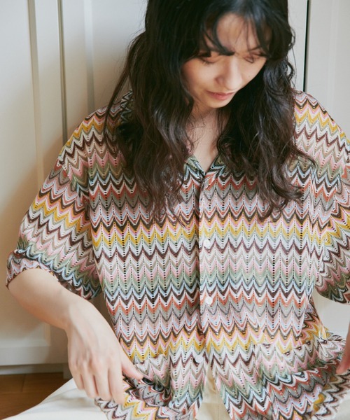 CAMPHOR WOOD(カンファーウッド)の「color wave sheer shirts / ウェーブシアーシャツ(シャツ/ブラウス・メンズ・グリーン系/レッド系・MEDIUM/LARGE)」の11枚目の写真