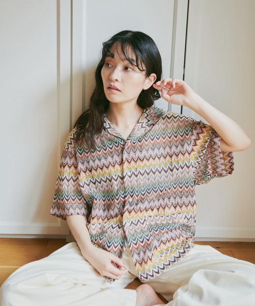 CAMPHOR WOOD(カンファーウッド)の「color wave sheer shirts / ウェーブシアーシャツ(シャツ/ブラウス・メンズ・グリーン系/レッド系・MEDIUM/LARGE)」の12枚目の写真
