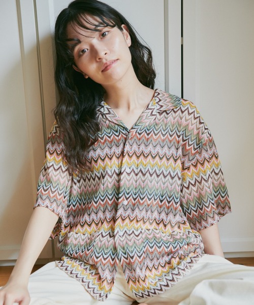 CAMPHOR WOOD(カンファーウッド)の「color wave sheer shirts / ウェーブシアーシャツ(シャツ/ブラウス・メンズ・グリーン系/レッド系・MEDIUM/LARGE)」の14枚目の写真