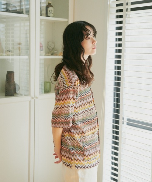 CAMPHOR WOOD(カンファーウッド)の「color wave sheer shirts / ウェーブシアーシャツ(シャツ/ブラウス・メンズ・グリーン系/レッド系・MEDIUM/LARGE)」の6枚目の写真