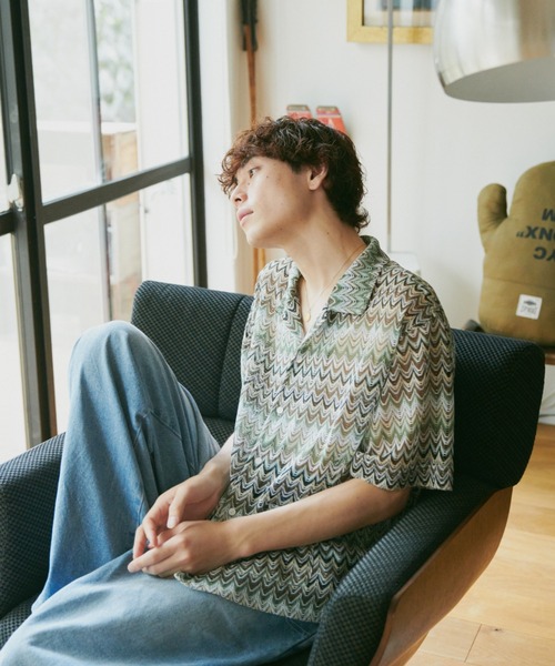 CAMPHOR WOOD(カンファーウッド)の「color wave sheer shirts / ウェーブシアーシャツ(シャツ/ブラウス・メンズ・グリーン系/レッド系・MEDIUM/LARGE)」の15枚目の写真