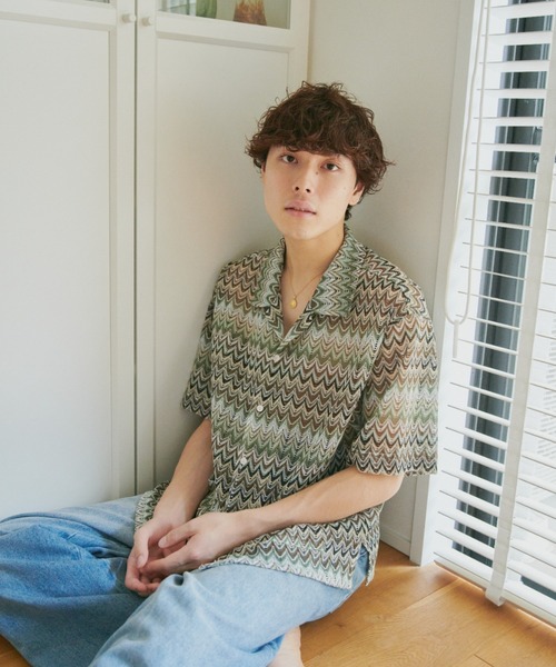 CAMPHOR WOOD(カンファーウッド)の「color wave sheer shirts / ウェーブシアーシャツ(シャツ/ブラウス・メンズ・グリーン系/レッド系・MEDIUM/LARGE)」の16枚目の写真