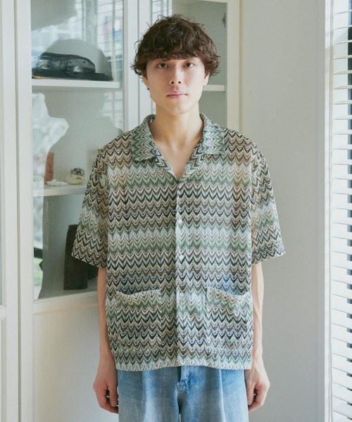 CAMPHOR WOOD(カンファーウッド)の「color wave sheer shirts / ウェーブシアーシャツ(シャツ/ブラウス・メンズ・グリーン系/レッド系・MEDIUM/LARGE)」の18枚目の写真
