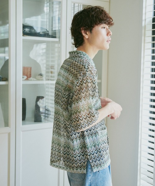 CAMPHOR WOOD(カンファーウッド)の「color wave sheer shirts / ウェーブシアーシャツ(シャツ/ブラウス・メンズ・グリーン系/レッド系・MEDIUM/LARGE)」の19枚目の写真