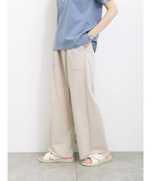 Samansa Mos2 blue(サマンサモスモスブルー)の「【接触冷感】ワイドイージーパンツ(その他パンツ・レディース・グリーン/チャコールグレー/キナリ/ブラック・F)」の2枚目の写真