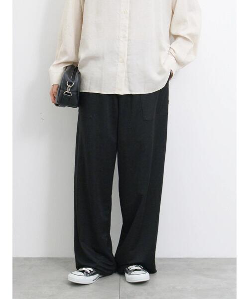 Samansa Mos2 blue(サマンサモスモスブルー)の「【接触冷感】ワイドイージーパンツ(その他パンツ・レディース・グリーン/チャコールグレー/キナリ/ブラック・F)」の3枚目の写真