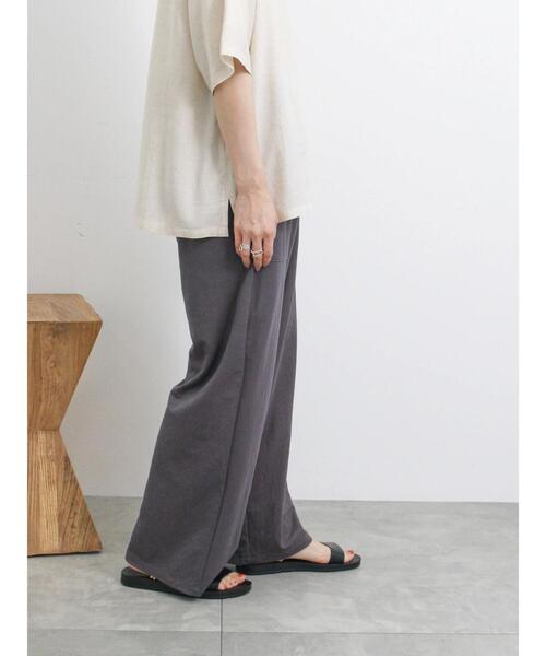 Samansa Mos2 blue(サマンサモスモスブルー)の「【接触冷感】ワイドイージーパンツ(その他パンツ・レディース・グリーン/チャコールグレー/キナリ/ブラック・F)」の18枚目の写真