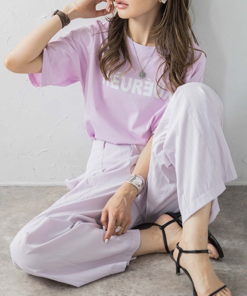 Bonjour Sagan(ボンジュールサガン)の「前後2WAYロゴTシャツ(Tシャツ/カットソー・レディース・ホワイト/ピンク/ライトベージュ・FREE)」の3枚目の写真