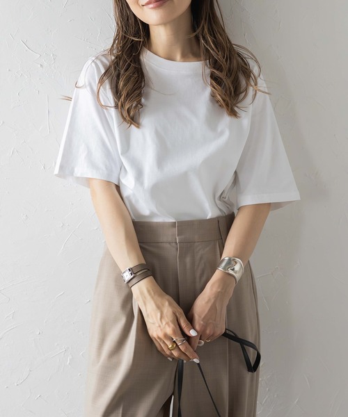 Bonjour Sagan(ボンジュールサガン)の「前後2WAYロゴTシャツ(Tシャツ/カットソー・レディース・ホワイト/ピンク/ライトベージュ・FREE)」の6枚目の写真