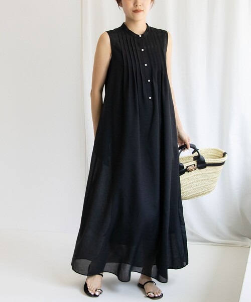 美品✨　24SS ノーリーズ　ウォッシャブルピンタックシャツワンピース　パール 美品✨ 24SS ノーリーズ ウォッシャブルピンタックシャツ