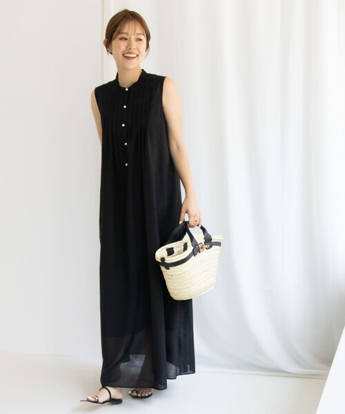 NOLLEY’S(ノーリーズ)の「ウォッシャブルピンタックシャツワンピース(シャツワンピース・レディース・ブラック/ブラウン/ピンク・1/2)」の9枚目の写真