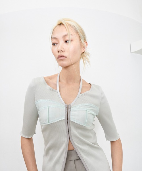 ベスト ジレ BUSTIER OPEN FRONT RIB TOPS / ビスチェオープンフロントリブトップス レディース BUSTIER OPEN FRONT RIB TOPS / ビスチェオープンフロントリブ