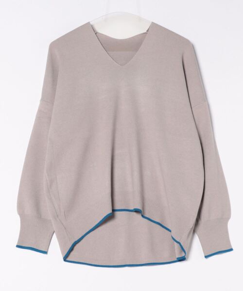 Q（キュー）の「Vネックオーバーニット（ニット/セーター・レディース・ライトグリーン/グレイッシュベージュ/ブラック/ブルー/ライトグレー/チャコールグレー・MEDIUM）」の9枚目の写真
