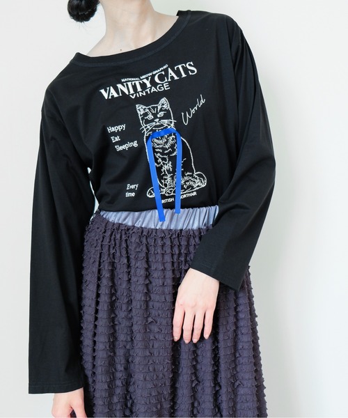 VANITY CAT ロングTシャツ（Tシャツ/カットソー）｜DOLLUPOOPS（ドールアップウップス）