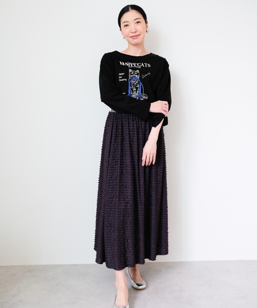 DOLLUPOOPS(ドールアップウップス)の「VANITY CAT ロングTシャツ(Tシャツ/カットソー・レディース・ブラック/ホワイト・38)」の3枚目の写真