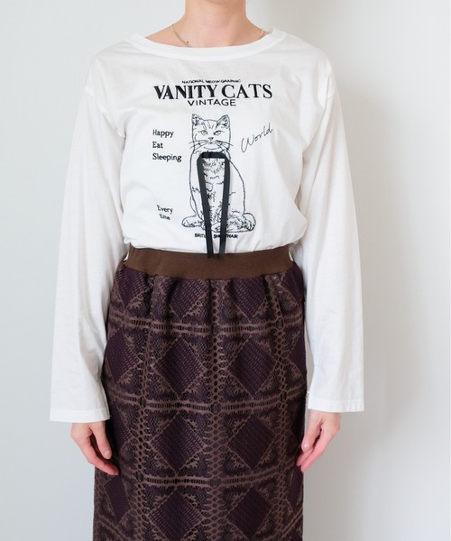 DOLLUPOOPS(ドールアップウップス)の「VANITY CAT ロングTシャツ(Tシャツ/カットソー・レディース・ブラック/ホワイト・38)」の12枚目の写真