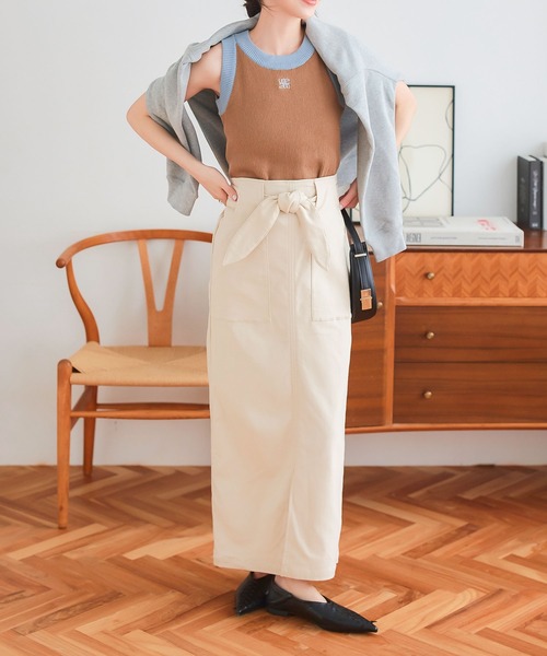 KOBE LETTUCE（コウベレタス）の「刺繍アメスリニットトップス（タンクトップ・レディース・ブラウン/ブラック/グレイッシュベージュ/アイボリー・M）」の9枚目の写真