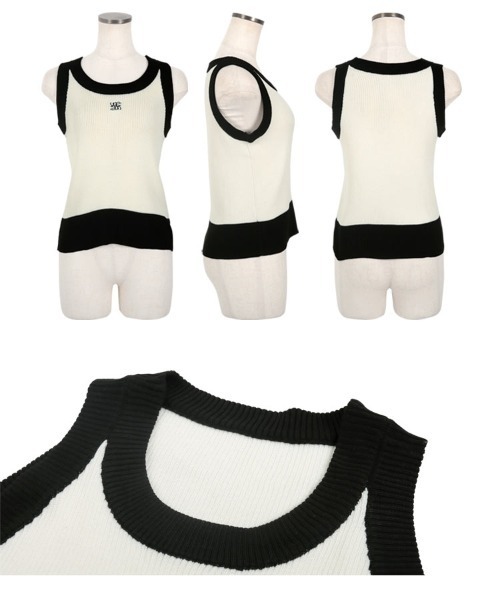 KOBE LETTUCE（コウベレタス）の「刺繍アメスリニットトップス（タンクトップ・レディース・ブラウン/ブラック/グレイッシュベージュ/アイボリー・M）」の12枚目の写真