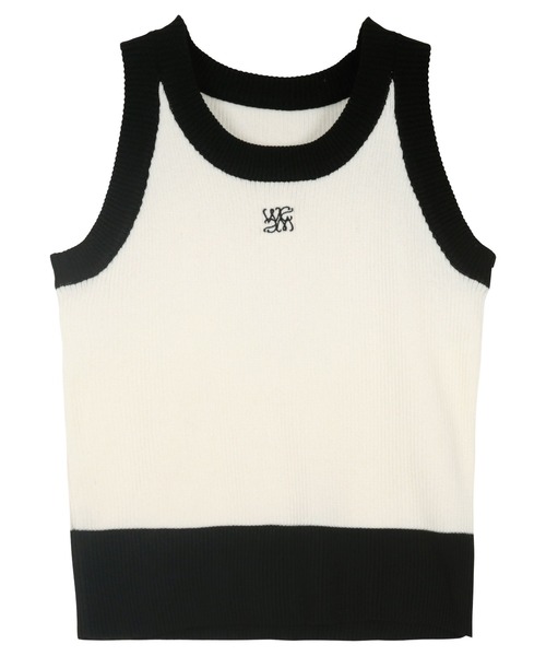 KOBE LETTUCE（コウベレタス）の「刺繍アメスリニットトップス（タンクトップ・レディース・ブラウン/ブラック/グレイッシュベージュ/アイボリー・M）」の5枚目の写真