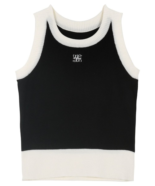 KOBE LETTUCE（コウベレタス）の「刺繍アメスリニットトップス（タンクトップ・レディース・ブラウン/ブラック/グレイッシュベージュ/アイボリー・M）」の6枚目の写真