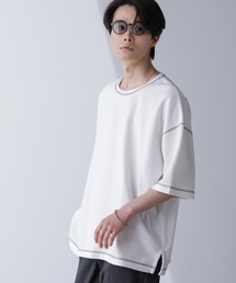 配色ステッチビックワッフルTシャツ 半袖