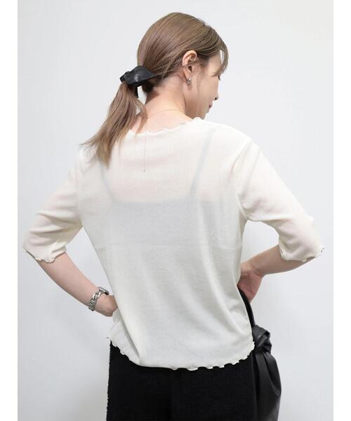 AMERICAN HOLIC(アメリカンホリック)の「シアーベロアTシャツ(Tシャツ/カットソー・レディース・アイボリー/グレー・M/L)」の21枚目の写真
