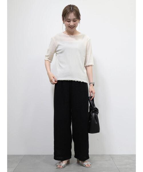 AMERICAN HOLIC(アメリカンホリック)の「シアーベロアTシャツ(Tシャツ/カットソー・レディース・アイボリー/グレー・M/L)」の20枚目の写真