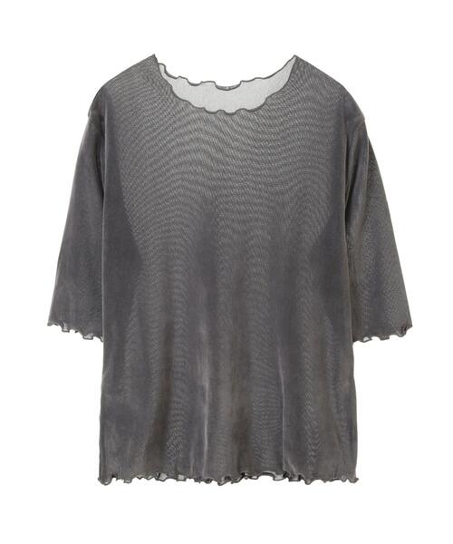 AMERICAN HOLIC(アメリカンホリック)の「シアーベロアTシャツ(Tシャツ/カットソー・レディース・アイボリー/グレー・M/L)」の16枚目の写真