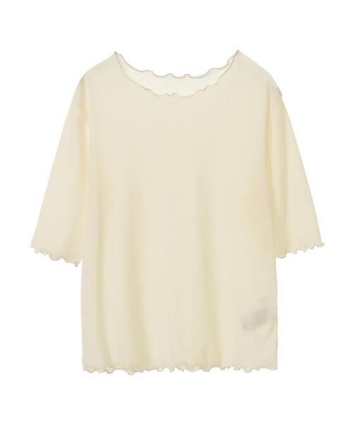 AMERICAN HOLIC(アメリカンホリック)の「シアーベロアTシャツ(Tシャツ/カットソー・レディース・アイボリー/グレー・M/L)」の10枚目の写真